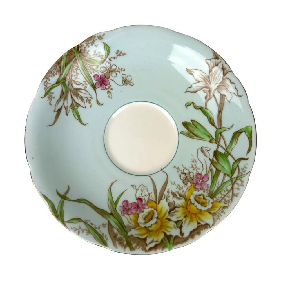 Aynsley Made in England Replacement Saucer Blue Floral Daffodil 5.5" Garden